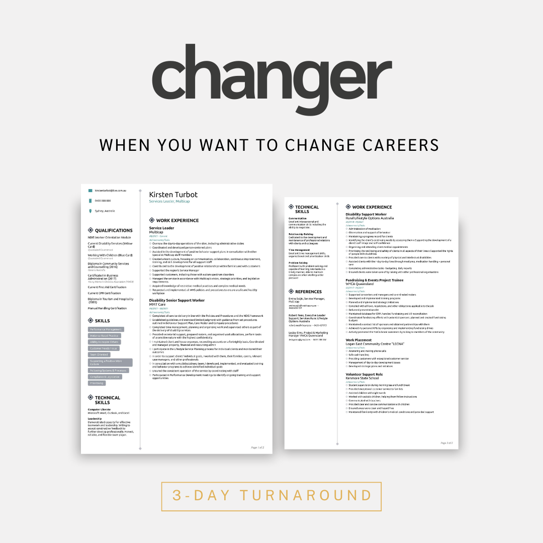 Changer Resume